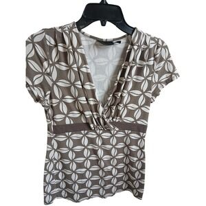 Y2k The Limited Geometric Print V Neck babydoll Top Size S